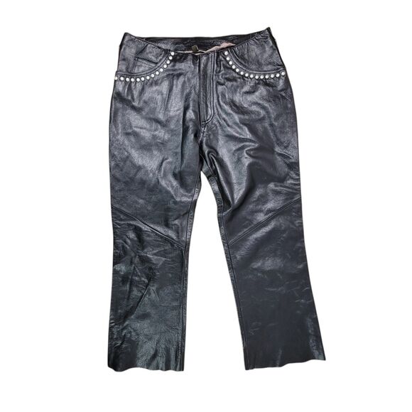 Darucci Pants - Darucci Leather Pants Studded Gothic Punk Rock Italian Skinny Low Rise y2k Sz 8
